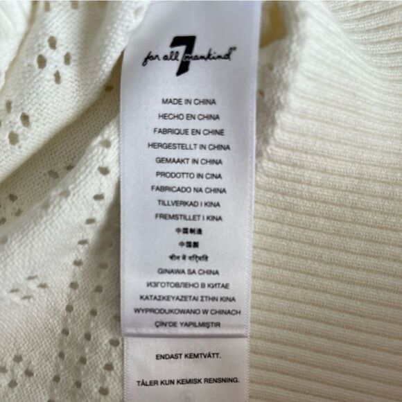 7 For All Mankind Pointelle Crewneck Top Large - Picture 9 of 11